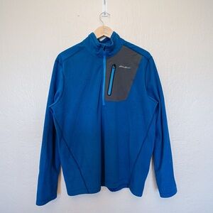 Eddie Bauer First Ascent Half Zip Lightweight Blue Fleece Jacket | Men’s Large
